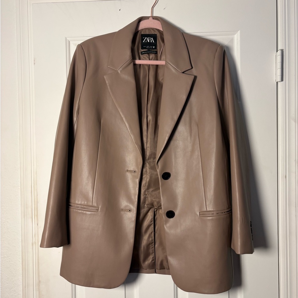 ZARA LEATHER BLAZER